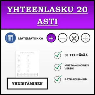 Yhdistämistehtävä: Yhteenlasku 20 asti