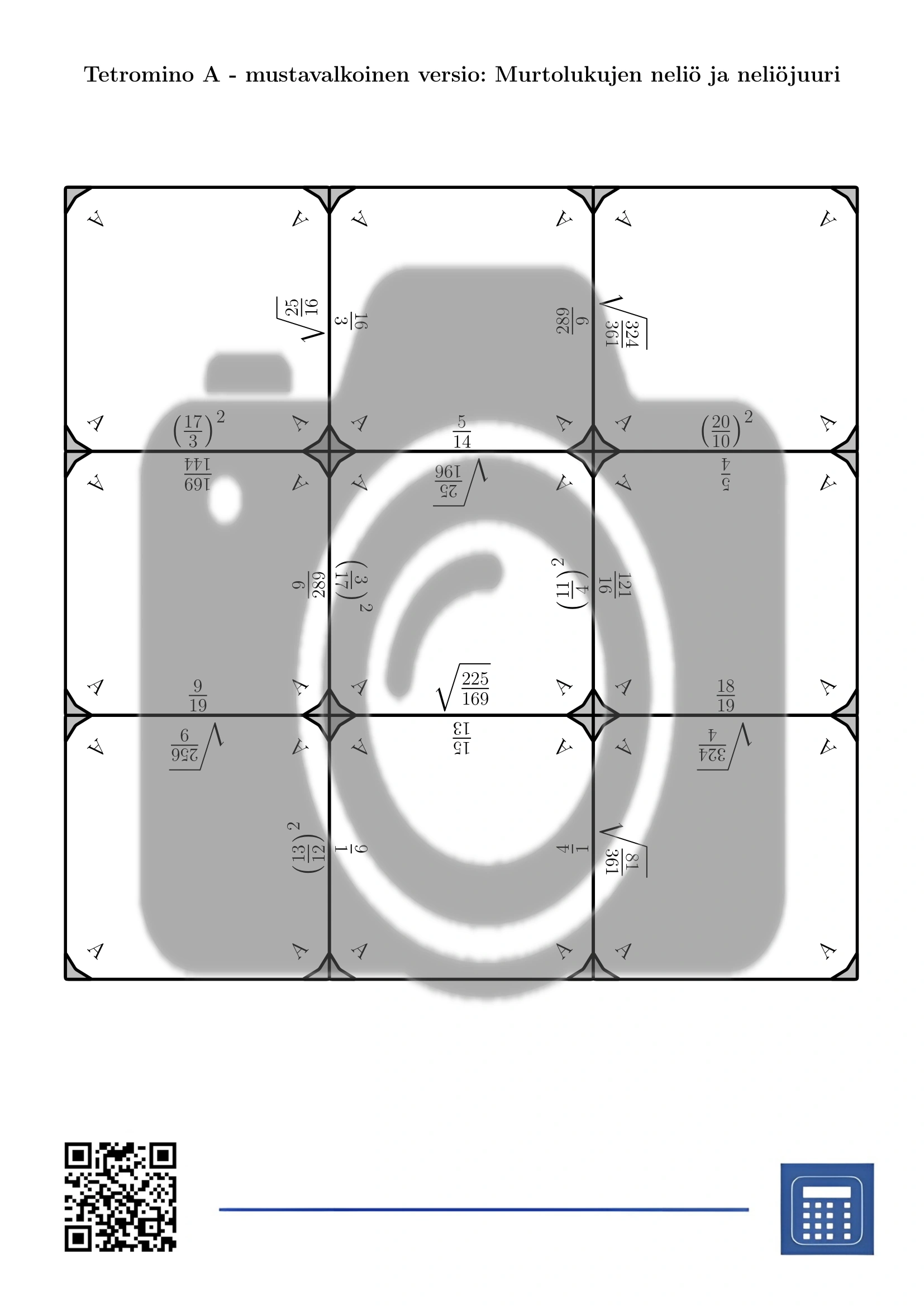 Tetromino: Murtolukujen neliö ja neliöjuuri - Image 3