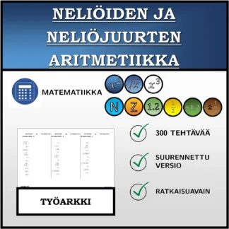Työarkki: Neliöiden ja neliöjuurten aritmetiikka