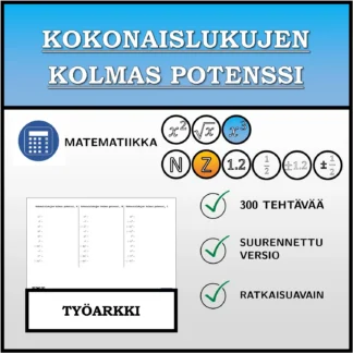 Työarkki: Kokonaislukujen kolmas potenssi