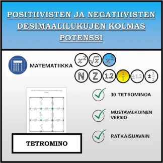 Tetromino: Positiivisten ja negatiivisten desimaalilukujen kolmas potenssi