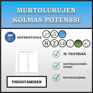 Yhdistämistehtävä: Murtolukujen kolmas potenssi