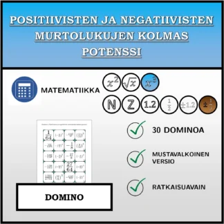 Domino: Positiivisten ja negatiivisten murtolukujen kolmas potenssi