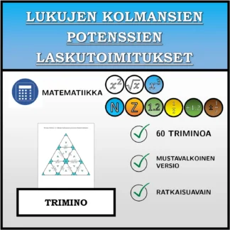 Trimino: Lukujen kolmansien potenssien laskutoimitukset