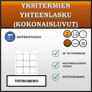Tetromino: Yksitermien yhteenlasku (kokonaisluvut)