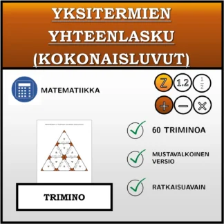 Trimino: Yksitermien yhteenlasku (kokonaisluvut)
