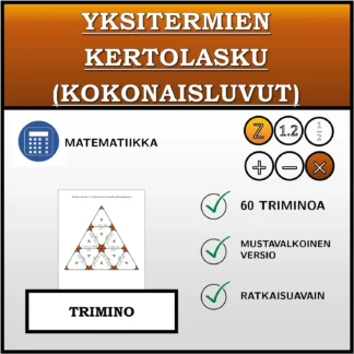 Trimino: Yksitermien kertolasku (kokonaisluvut)