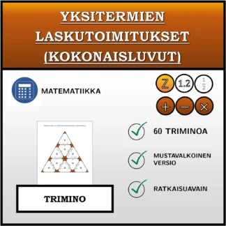 Trimino: Yksitermien laskutoimitukset (kokonaisluvut)