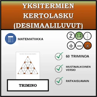 Trimino: Yksitermien kertolasku (desimaaliluvut)