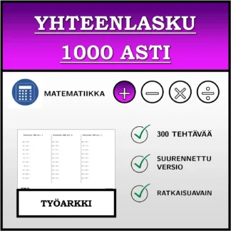 Työarkki: Yhteenlasku 1000 asti