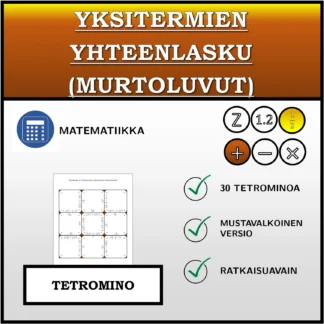 Tetromino: Yksitermien yhteenlasku (murtoluvut)