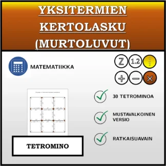 Tetromino: Yksitermien kertolasku (murtoluvut)