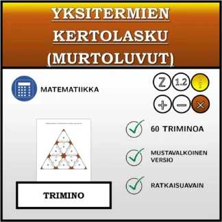 Trimino: Yksitermien kertolasku (murtoluvut)