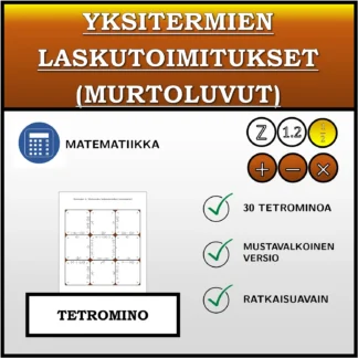 Tetromino: Yksitermien laskutoimitukset (murtoluvut)