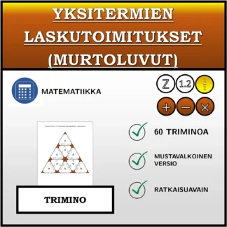 Trimino: Yksitermien laskutoimitukset (murtoluvut)