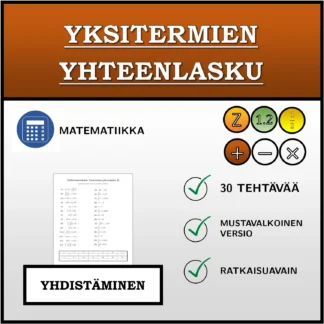 Yhdistämistehtävä: Yksitermien yhteenlasku