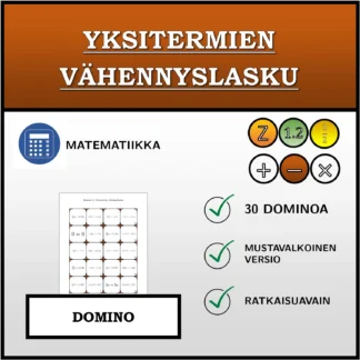 Domino: Yksitermien vähennyslasku