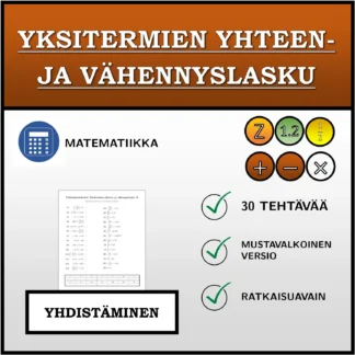 Yhdistämistehtävä: Yksitermien yhteen- ja vähennyslasku