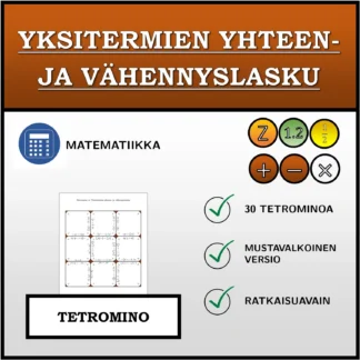 Tetromino: Yksitermien yhteen- ja vähennyslasku