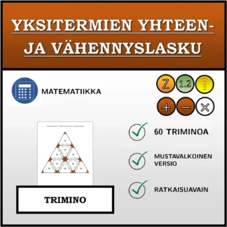 Trimino: Yksitermien yhteen- ja vähennyslasku