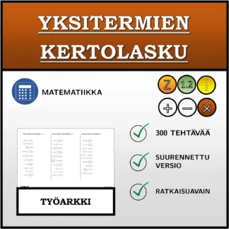 Työarkki: Yksitermien kertolasku