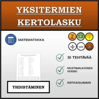 Yhdistämistehtävä: Yksitermien kertolasku