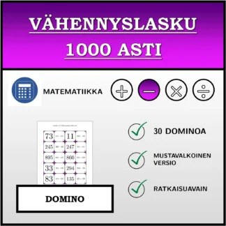 Domino: Vähennyslasku 1000 asti