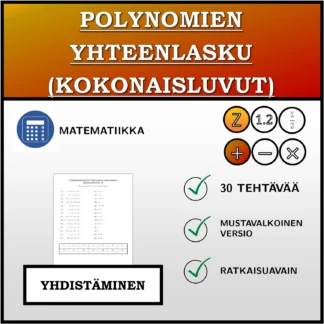 Yhdistämistehtävä: Polynomien yhteenlasku (kokonaisluvut)
