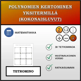 Tetromino: Polynomien kertominen yksitermillä (kokonaisluvut)