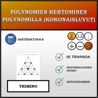 Trimino: Polynomien kertominen polynomilla (kokonaisluvut)