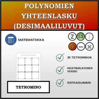 Tetromino: Polynomien yhteenlasku (desimaaliluvut)