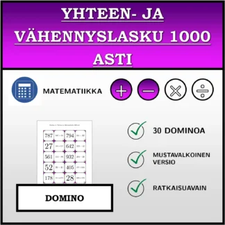Domino: Yhteen- ja vähennyslasku 1000 asti