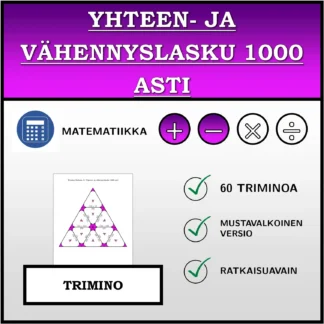 Trimino: Yhteen- ja vähennyslasku 1000 asti