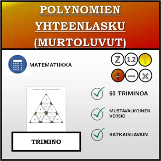Trimino: Polynomien yhteenlasku (murtoluvut)