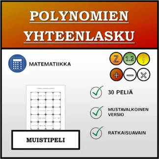 Muistipeli: Polynomien yhteenlasku