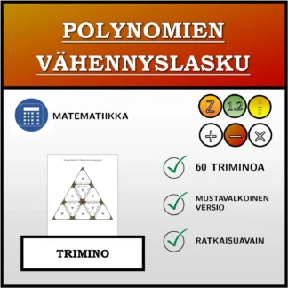 Trimino: Polynomien vähennyslasku