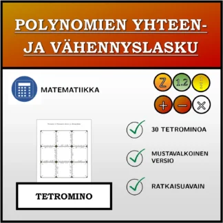 Tetromino: Polynomien yhteen- ja vähennyslasku