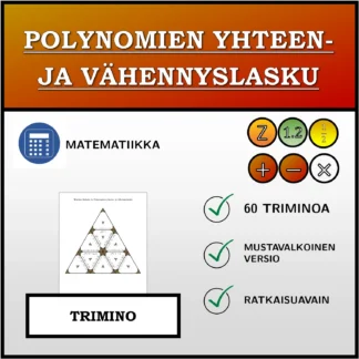 Trimino: Polynomien yhteen- ja vähennyslasku