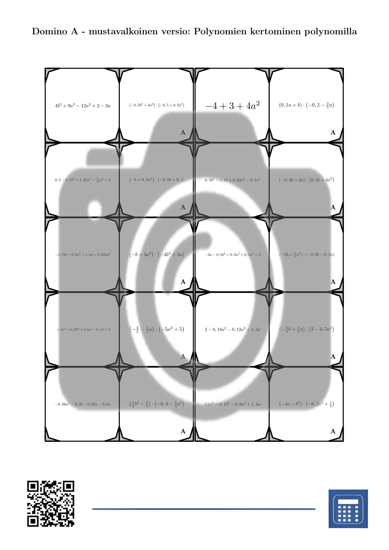 Domino: Polynomien kertominen polynomilla - Image 3