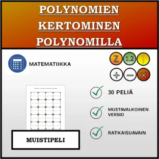 Muistipeli: Polynomien kertominen polynomilla