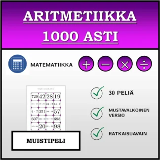 Muistipeli: Aritmetiikka 1000 asti