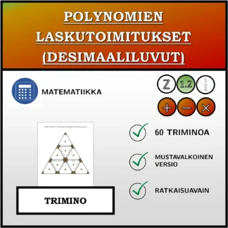 Trimino: Polynomien laskutoimitukset (desimaaliluvut)