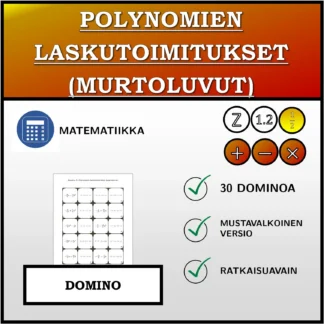 Domino: Polynomien laskutoimitukset (murtoluvut)