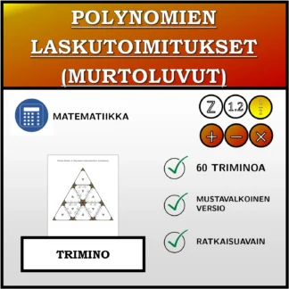 Trimino: Polynomien laskutoimitukset (murtoluvut)