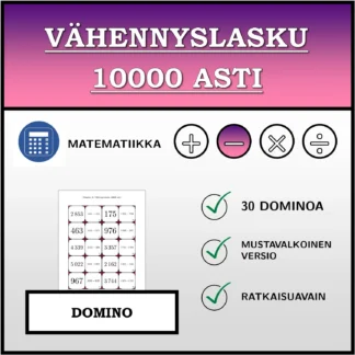 Domino: Vähennyslasku 10000 asti