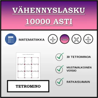 Tetromino: Vähennyslasku 10000 asti
