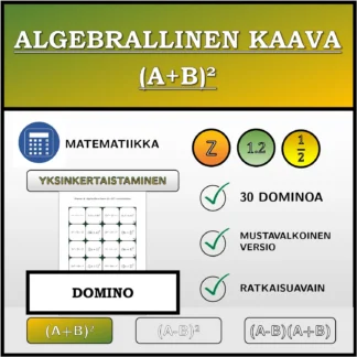 Domino: Algebrallinen kaava (A+B)², sieventäminen