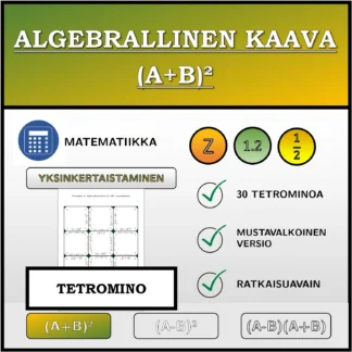 Tetromino: Algebrallinen kaava (A+B)², sieventäminen