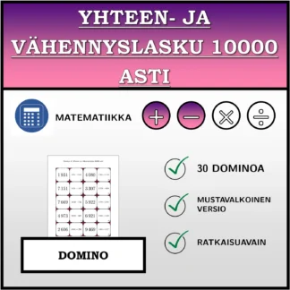 Domino: Yhteen- ja vähennyslasku 10000 asti