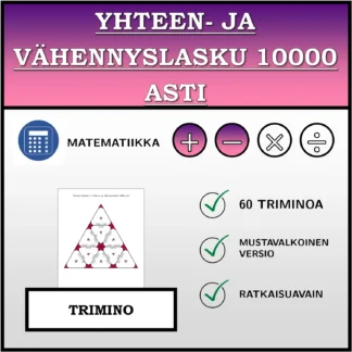 Trimino: Yhteen- ja vähennyslasku 10000 asti